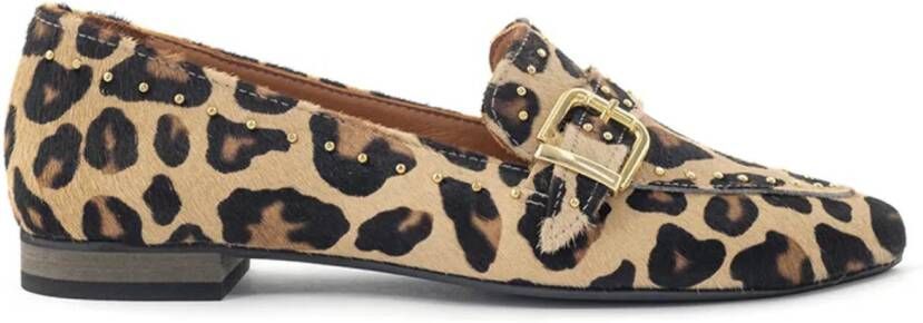 Babouche Luna panterprint loafers Leer Dames