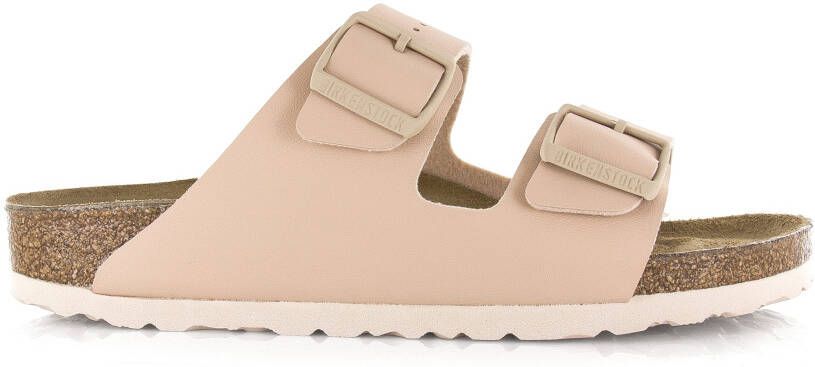 BIRKENSTOCK Arizona Birko-Flor new bei Beige Synthetisch Platte sandalen Dames
