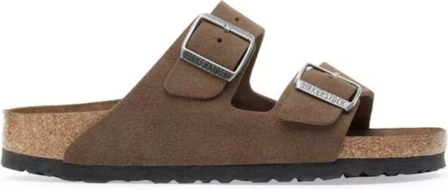 Birkenstock Platte sandalen Arizona Soft Footbed Suede Narrow Dark Tea Tonal - Foto 7