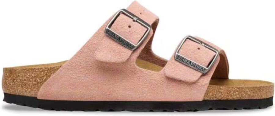 Birkenstock Arizona Suède Roze Smal Voetbed Dames Slipper