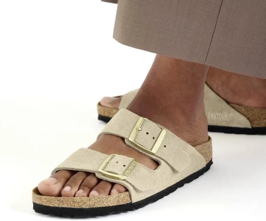 BIRKENSTOCK Slippers Dames Arizona Dames Maat: 41 Materiaal: Suède Kleur: Beige - Foto 13
