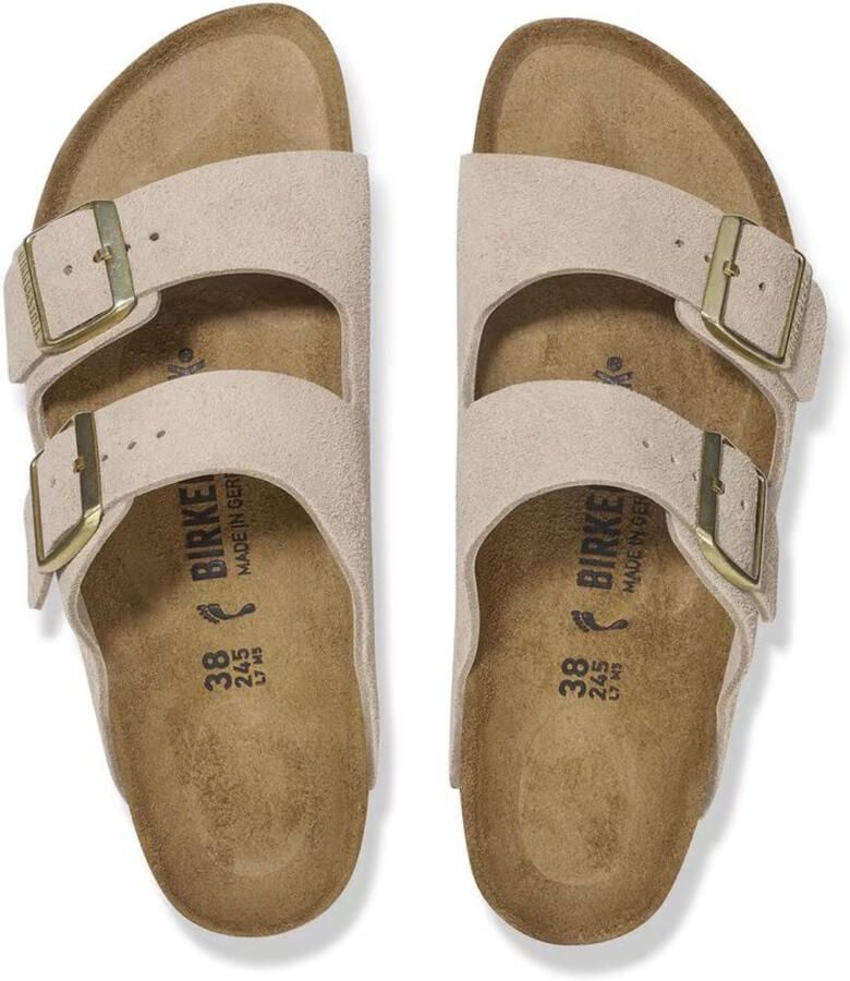 BIRKENSTOCK Slippers Dames Arizona Dames Maat: 40 Materiaal: Suède Kleur: Beige - Foto 14