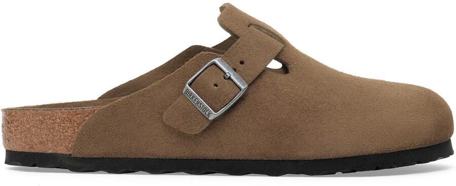 Birkenstock Platte sandalen Boston Suede Leather Narrow Dark Tea Tonal - Foto 8
