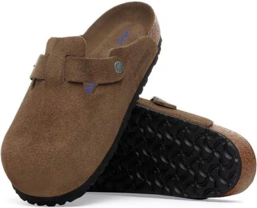 Birkenstock Platte sandalen Boston Suede Leather Narrow Dark Tea Tonal - Foto 10