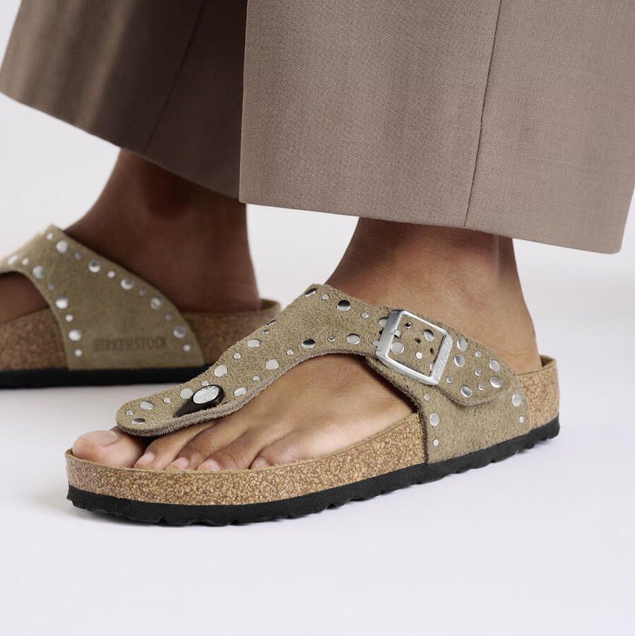 BIRKENSTOCK Gizeh Rivet suede taupe Suede Dames - Foto 2