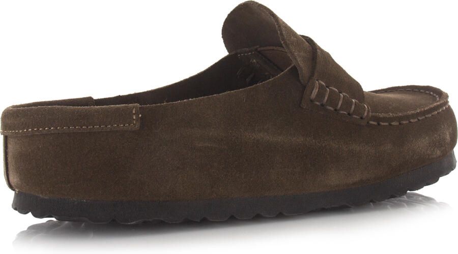 Birkenstock Slippers van leer met geprofileerde zool model 'Naples Wrapped' - Foto 11