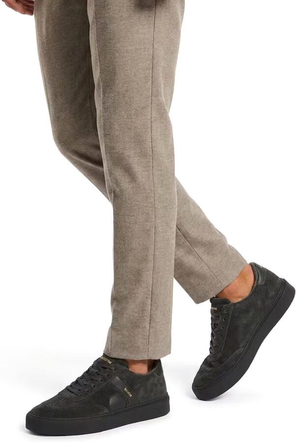 Blackstone Quartz Auden suède sneakers met logo antraciet - Foto 4