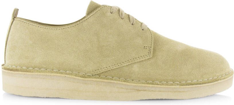 Clarks Coal London Beige Suede Lage veterschoenen Heren