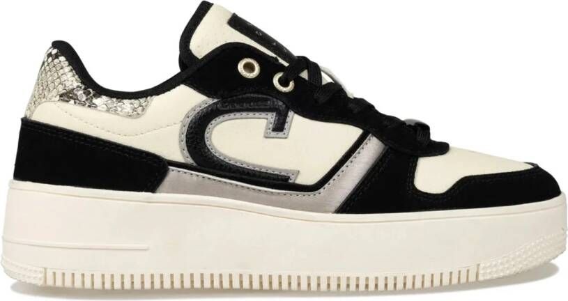 Cruyff Campo Low Tall zwarte sneakers Leerlook Dames