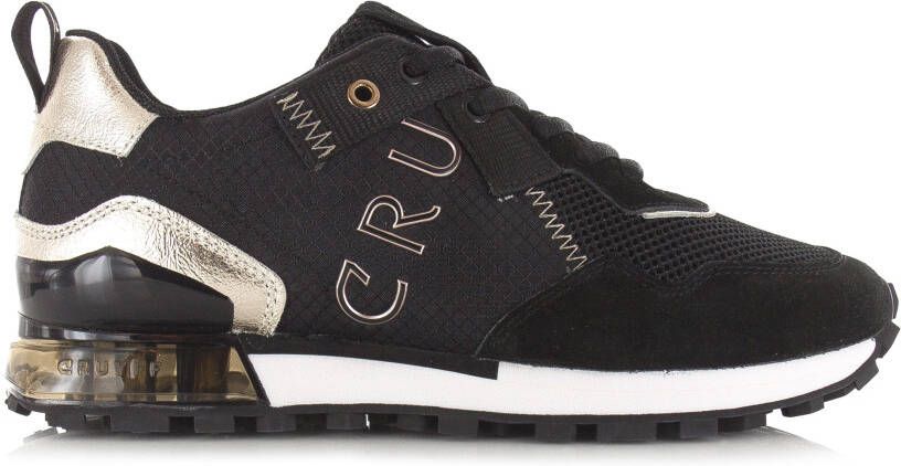 Cruyff Superbia Black Gold Zwart Suede Lage sneakers Dames