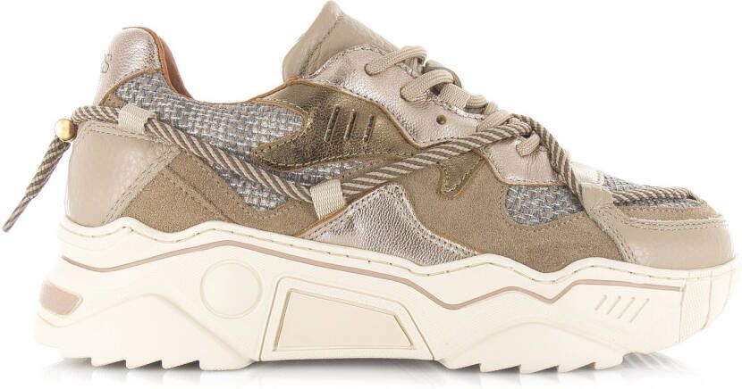 DWRS LABEL DWRS Jupiter | taupe stone Taupe Leer Lage sneakers Dames