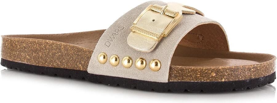 DWRS LABEL DWRS JAVA leren slippers beige Suede Dames - Foto 4