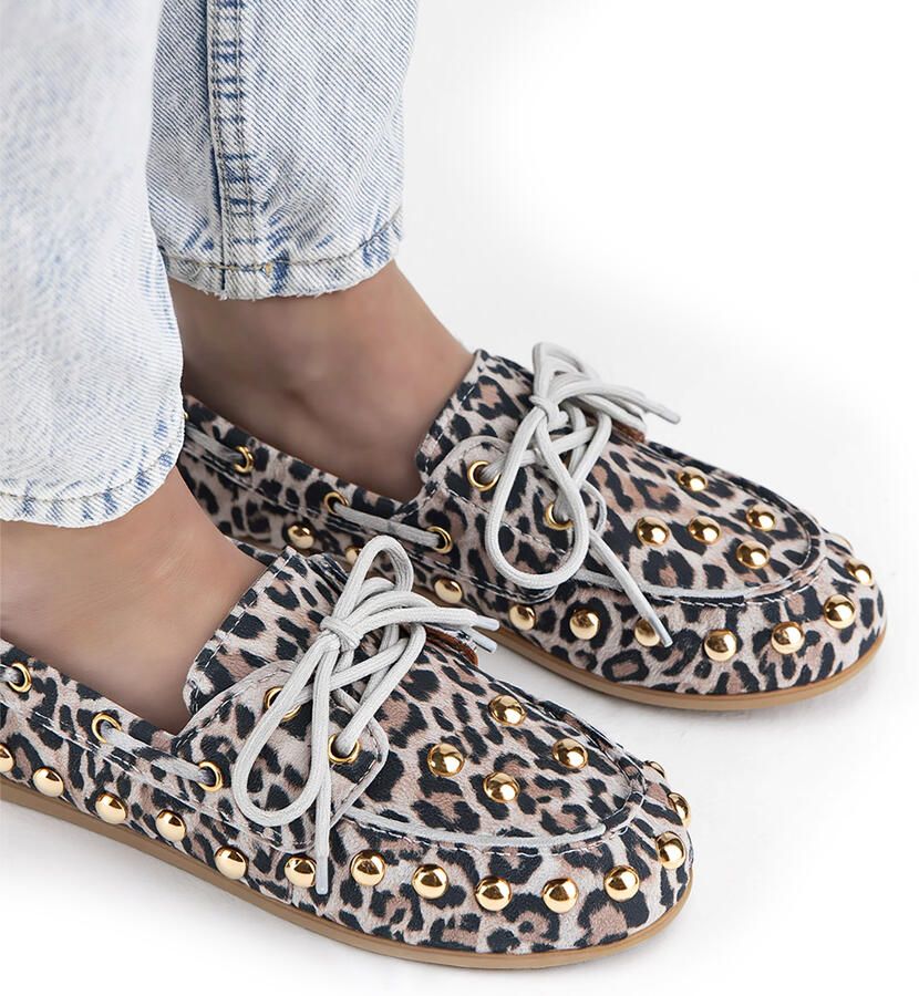 DWRS LABEL DWRS Latty leopard big studs sand Leer Dames - Foto 2