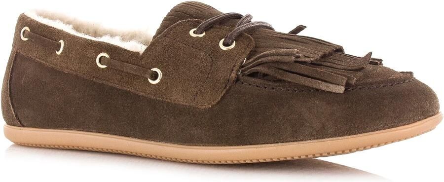 DWRS LABEL DWRS Latty mocassin teddy dark brown Suede Dames - Foto 4