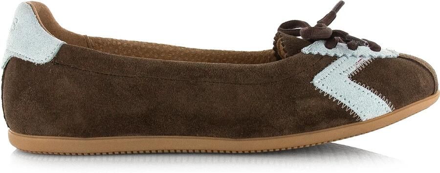 Dwrs Dames Instappers & Ballerina's Temple Dk Brown lt Blue Donkerbruin - Foto 3