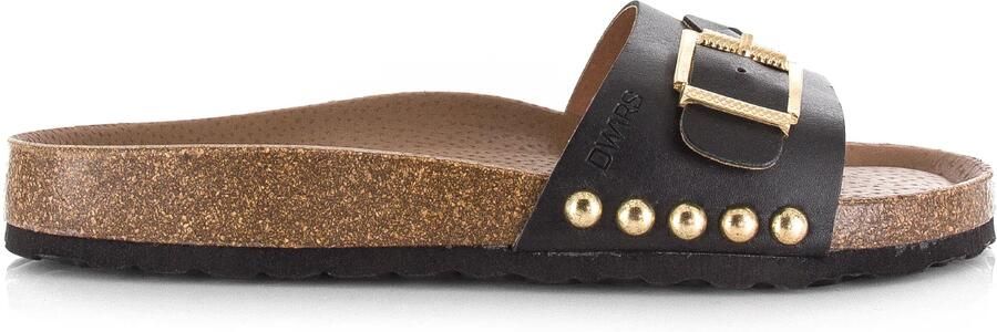 DWRS LABEL Java black slippers met gesp Leer Dames - Foto 3