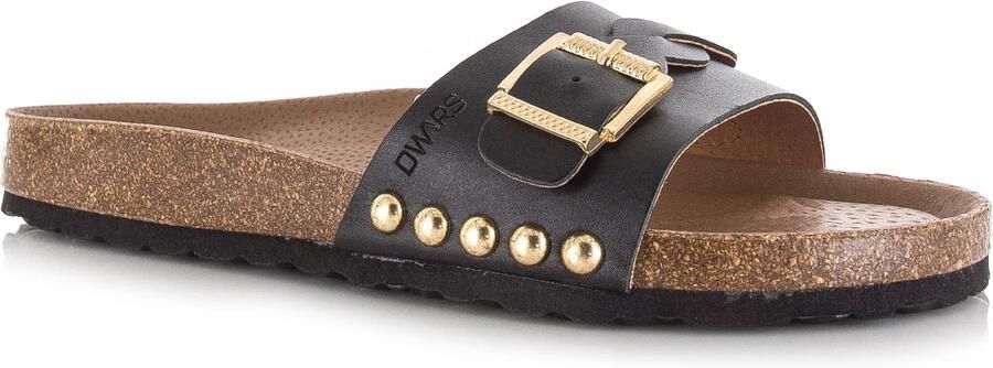 DWRS LABEL Java black slippers met gesp Leer Dames - Foto 6