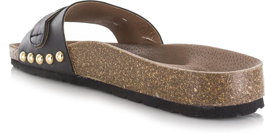 DWRS LABEL Java black slippers met gesp Leer Dames - Foto 4