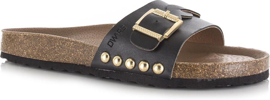 DWRS LABEL Java black slippers met gesp Leer Dames - Foto 3