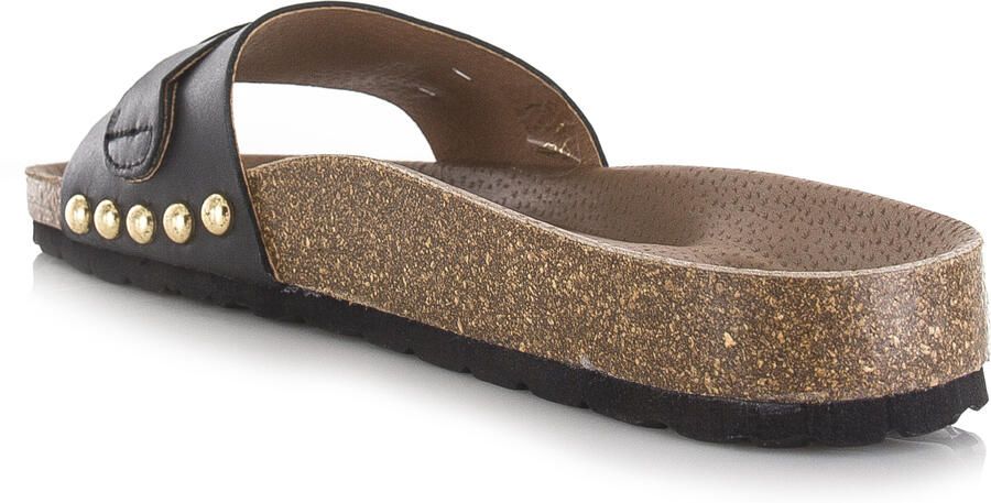 DWRS LABEL Java black slippers met gesp Leer Dames - Foto 4