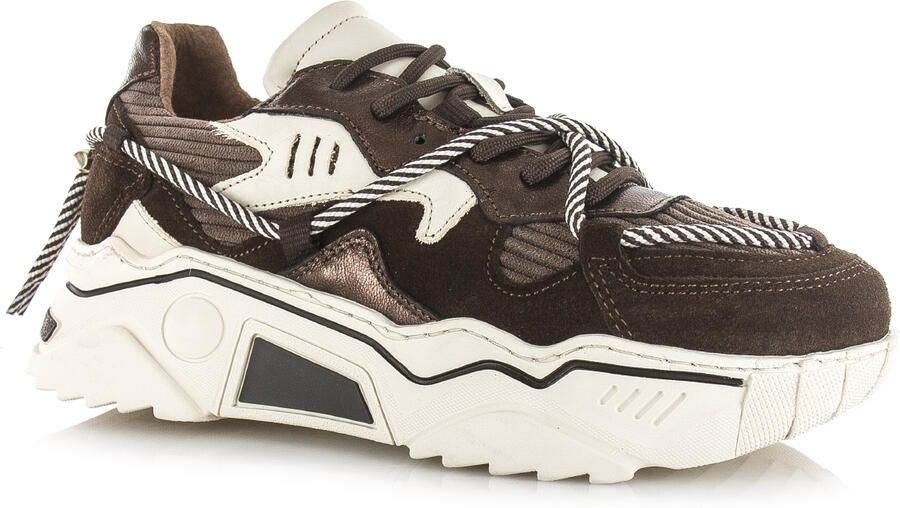 DWRS Sneakers Jupiter Corduroy Donker Bruin Off White