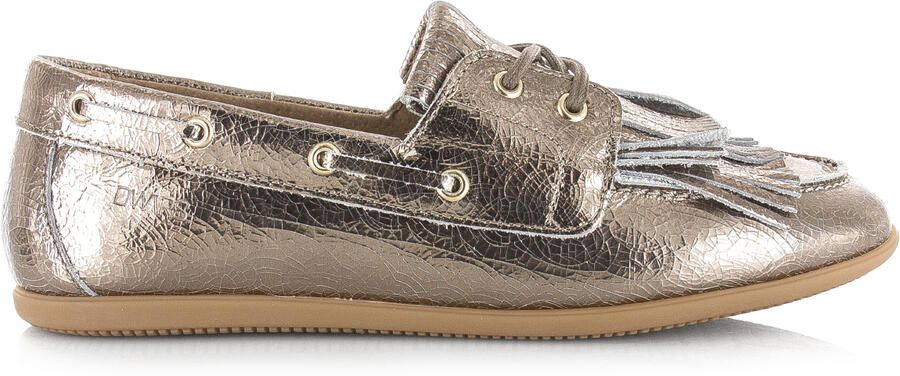 DWRS LABEL Latty fringes crackled stone Leer Dames