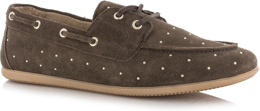 DWRS LABEL Latty small studs dark brown Suede Dames - Foto 2