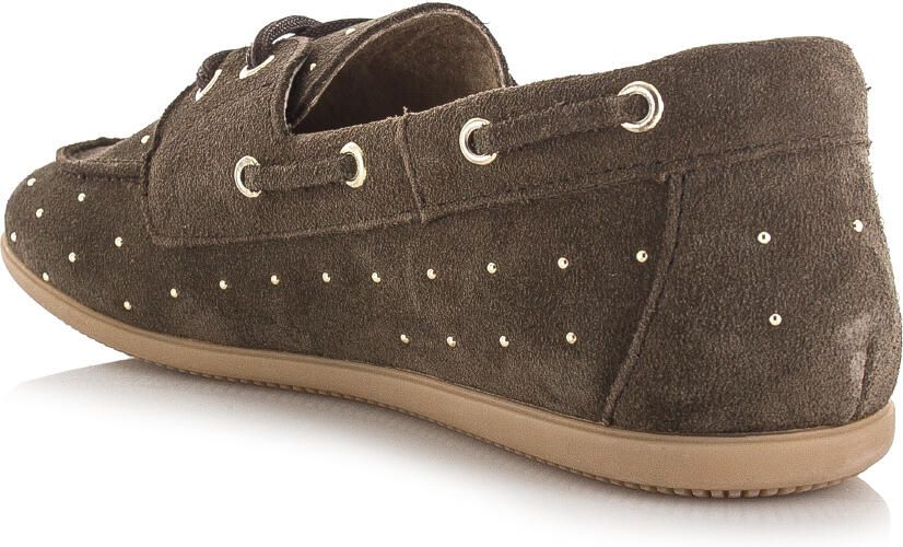 DWRS LABEL Latty small studs dark brown Suede Dames - Foto 3