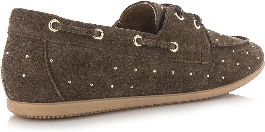 DWRS LABEL Latty small studs dark brown Suede Dames - Foto 4