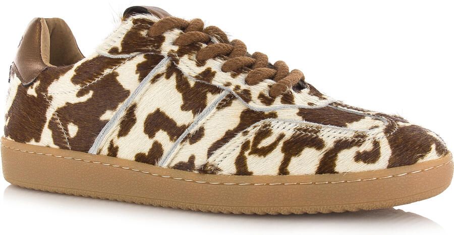 DWRS LABEL POONA cow hair on cognac wit Leer Dames - Foto 4