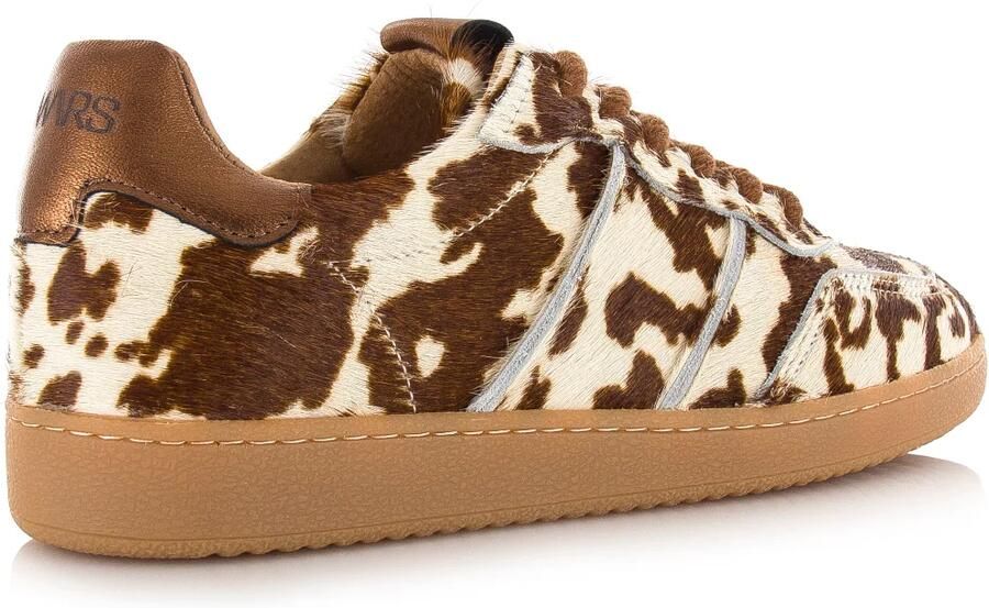 DWRS LABEL POONA cow hair on cognac wit Leer Dames - Foto 3