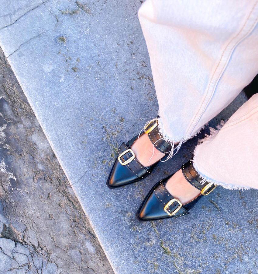 DWRS LABEL Port Isabel black slingbacks Leer Dames - Foto 3