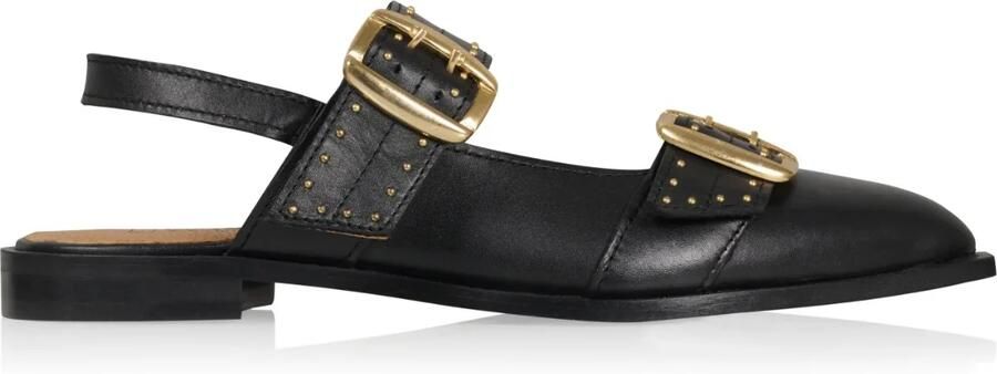 DWRS LABEL Port Isabel black slingbacks Leer Dames