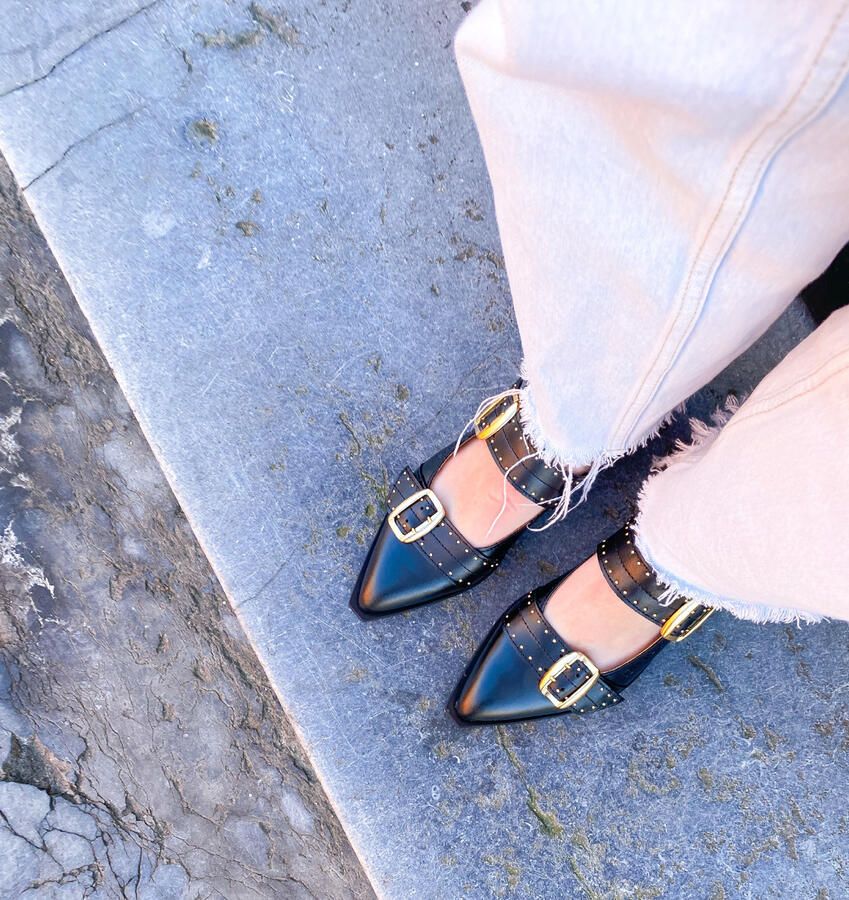 DWRS LABEL Port Isabel black slingbacks Leer Dames - Foto 3