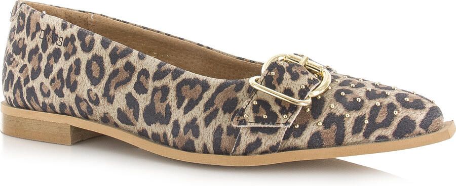 DWRS leren loafers met panterprint met siergesp beige zwart - Foto 7