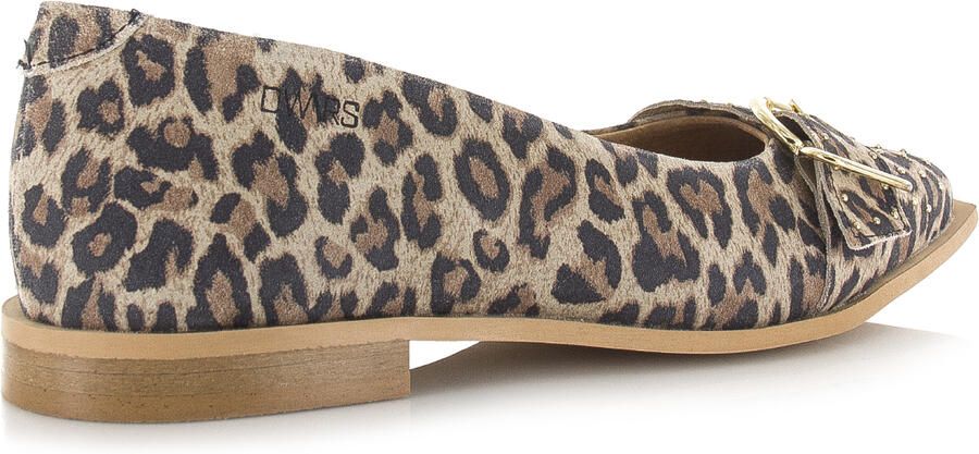 DWRS leren loafers met panterprint met siergesp beige zwart - Foto 6