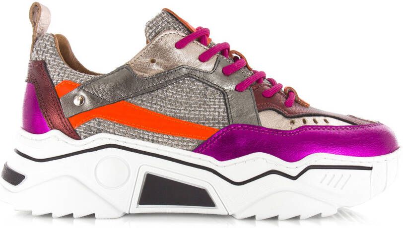 DWRS LABEL DWRS Pluto Steel Fuchsia Roze Leer Lage sneakers Dames - Foto 7