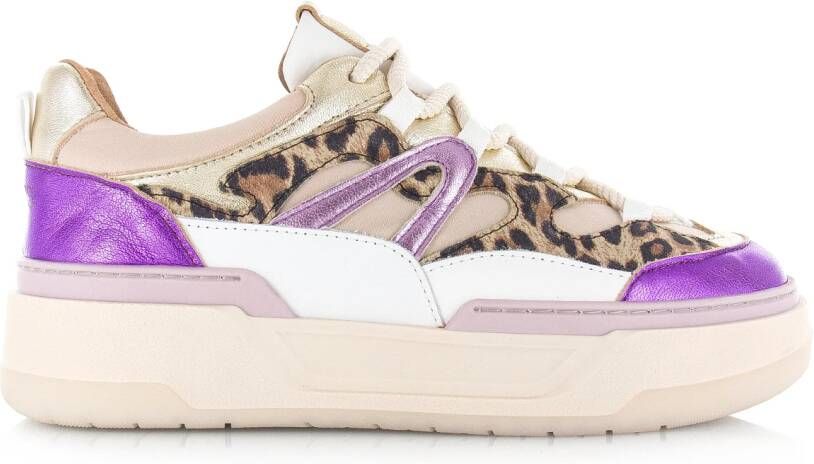 DWRS LABEL DWRS Walton Leopard sneakers sand Leer Dames - Foto 6