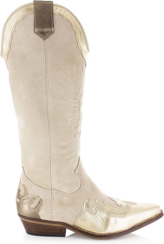 DWRS LABEL Granada Beige Suede Cowboy laarzen Dames