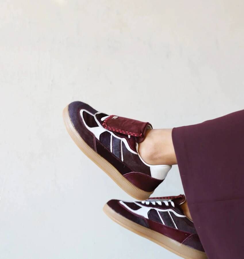 Babouche Ira sneakers bordo wit Leer Dames