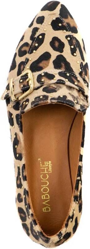 Babouche Luna panterprint loafers Leer Dames