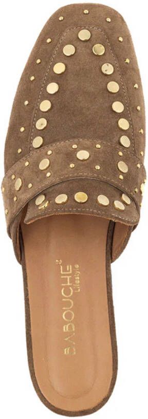 Babouche Nance open muiltjes met studs Suede Dames