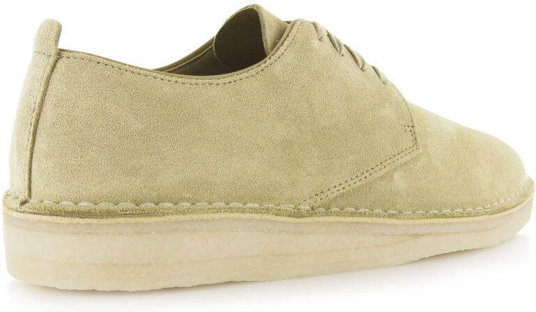 Clarks Coal London Beige Suede Lage veterschoenen Heren