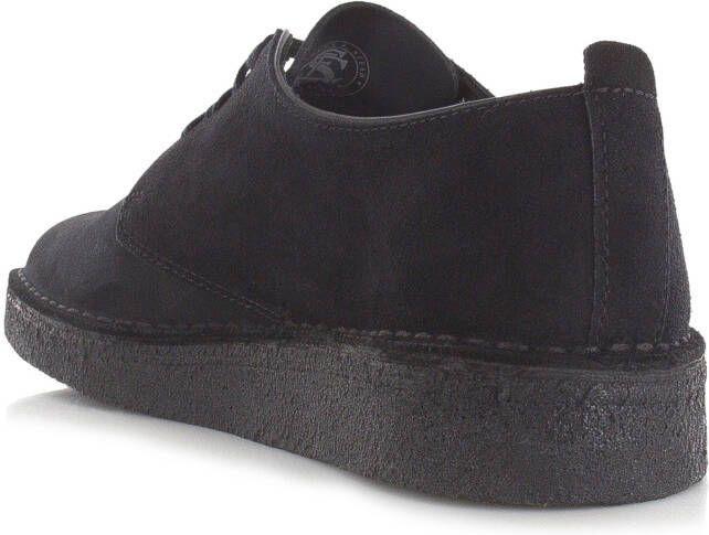 Clarks Coal London Black Suede Zwart Suede Lage veterschoenen Heren