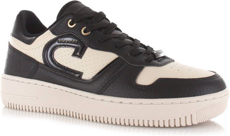 Cruyff Campo Low Lux Black Cream Zwart Leer Lage sneakers Dames