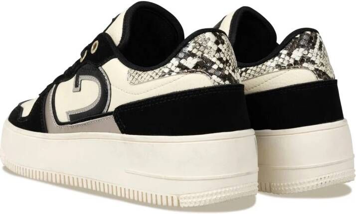 Cruyff Campo Low Tall zwarte sneakers Leerlook Dames