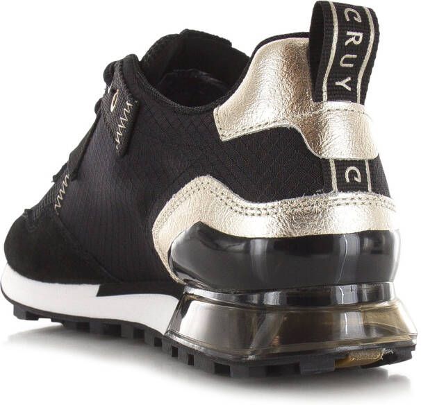 Cruyff Superbia Black Gold Zwart Suede Lage sneakers Dames