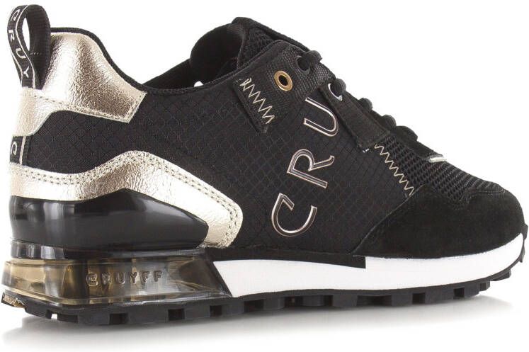 Cruyff Superbia Black Gold Zwart Suede Lage sneakers Dames