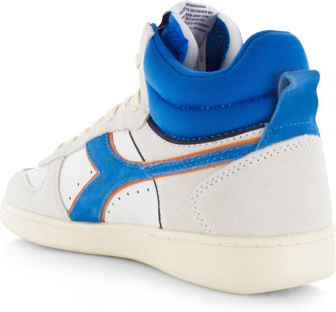 Diadora Magic Basket Demi Cut Suede Wit Leer Hoge sneakers Heren