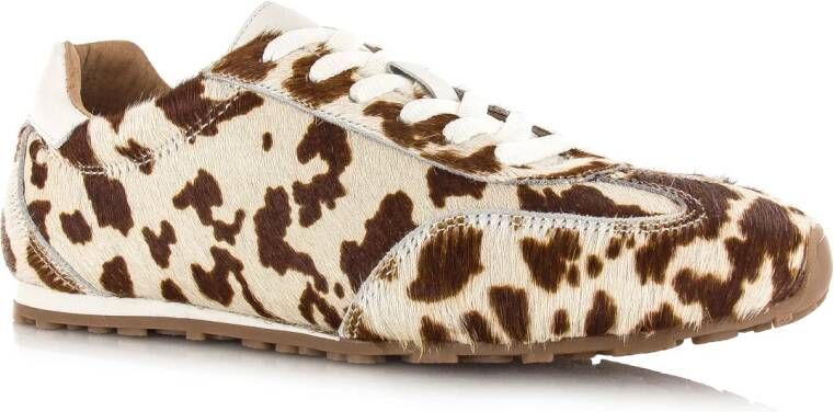 DWRS LABEL DWRS SAVA cow hair on sneakers beige Leer Dames